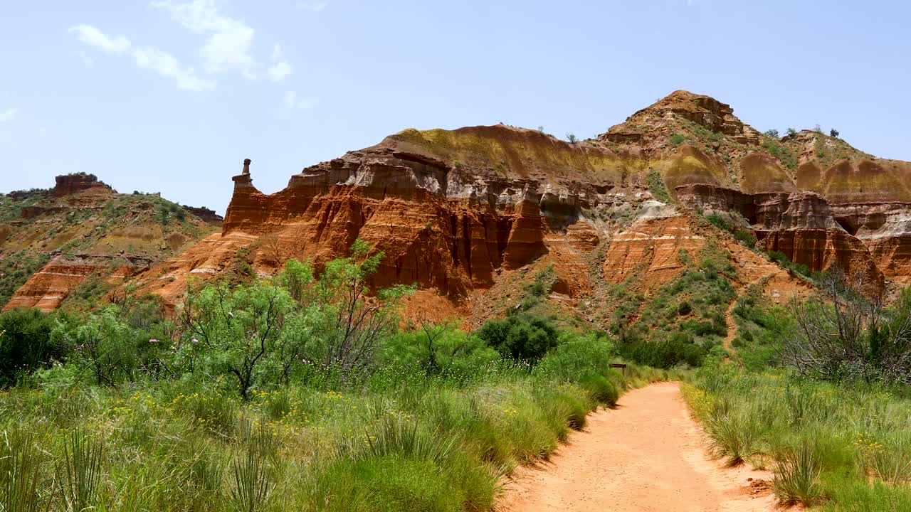 Static video of mountains in the Palo Duro Canyon in Texas. This was shot inside the Palo Duro State Park, located near Amarillo, Texas