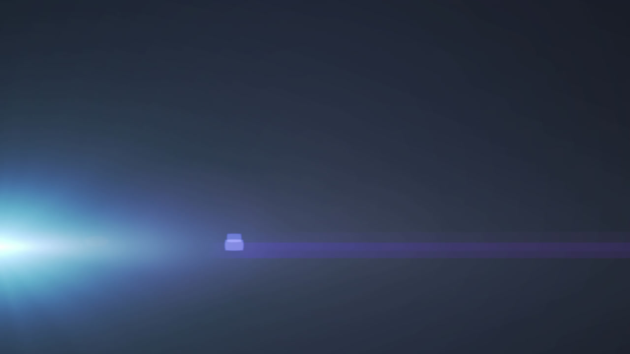 Animation of boom text over light trail on black background