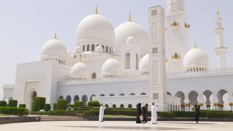 uae summer day arabic main mosque front  4k