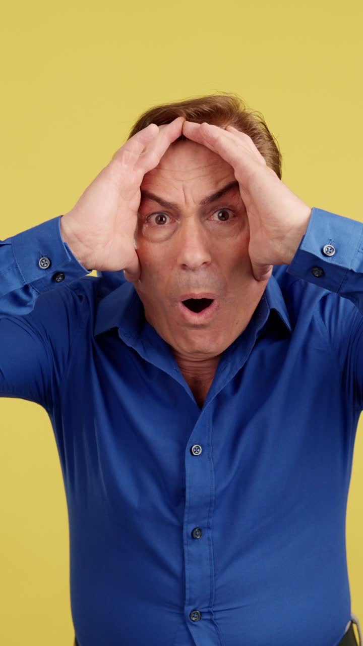 Man with a shocked and surprised expression