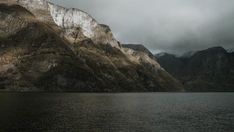 time lapse footage of aurland fjord in western norway