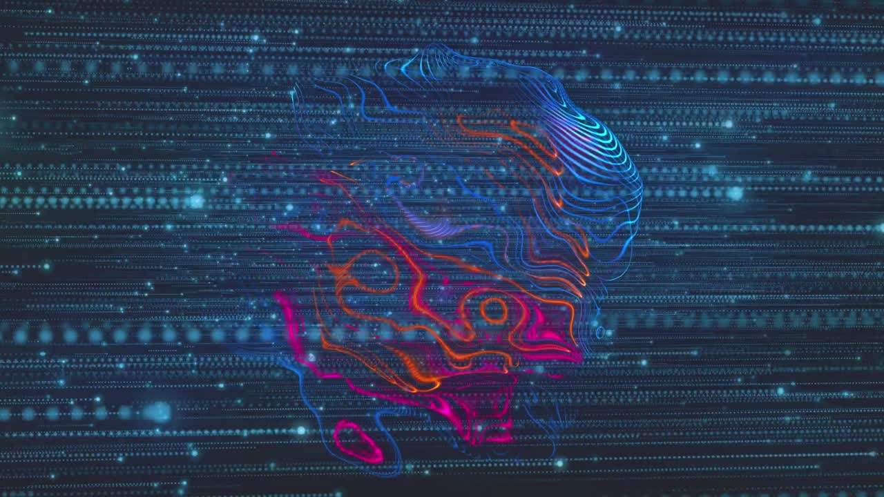 Animation of shapes over light spots and trails on black background