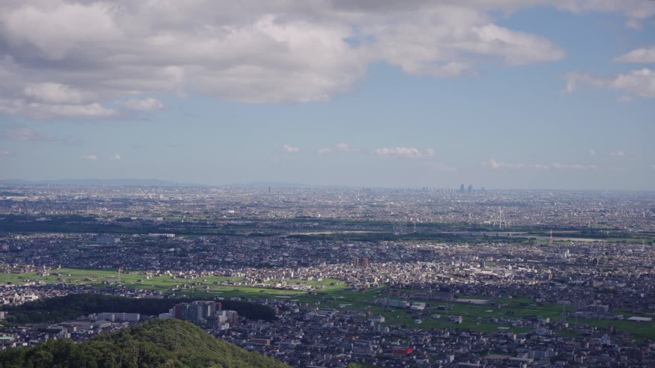 Gifu prefecture landscape with Nagoya in the distance, Summer in Japan