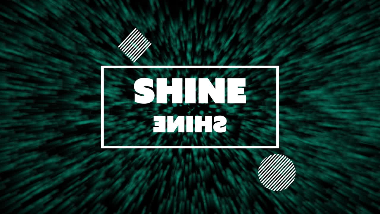 빛나는 움직이는 불빛 위에 빛나는 텍스트의 애니메이션