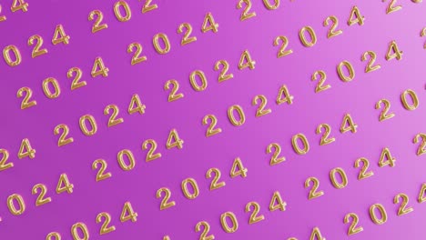 Golden-2024:-A-Lustrous-Repetition-on-pink--background