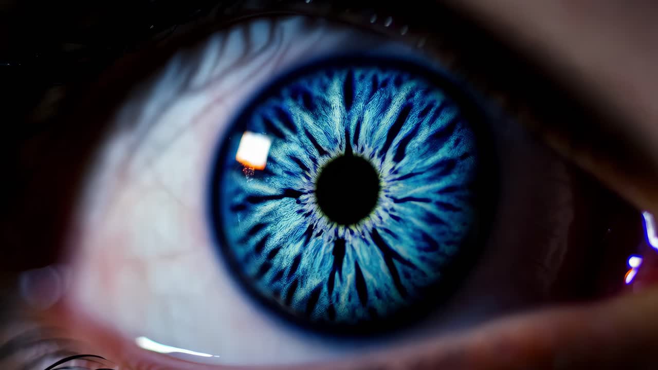 primer plano de un ojo azul