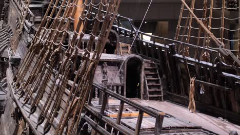 upper deck of the old warship called "vasa", an old swedish vessel, who sunk in the year 1628
