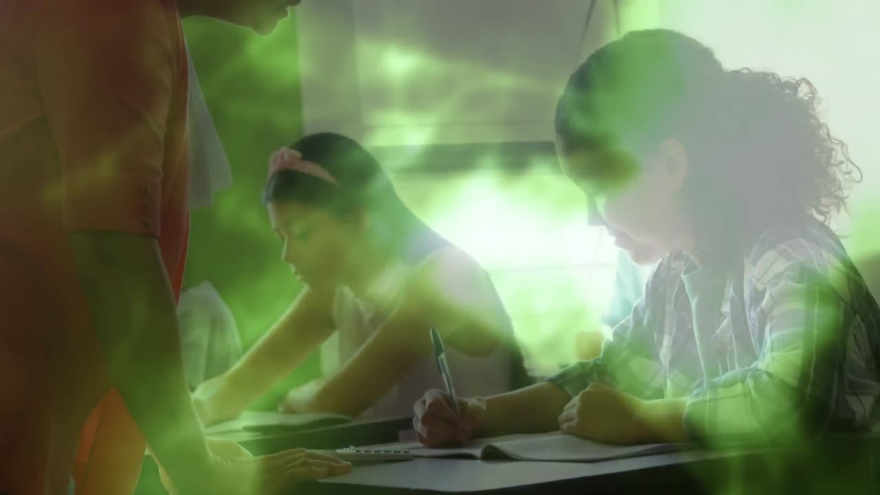 강의에서 학생들을 통해 연결 네트워크의 애니메이션