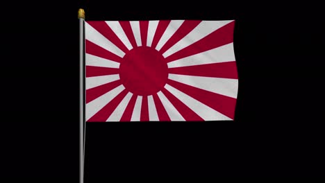 loop video of flag of kyokujituki loop video fluttering in the wind, 4k uhd slow motion video with alpha channel.