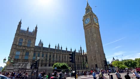 busy street near big ben in london