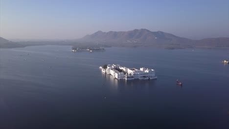 aerial: udaipur city in india