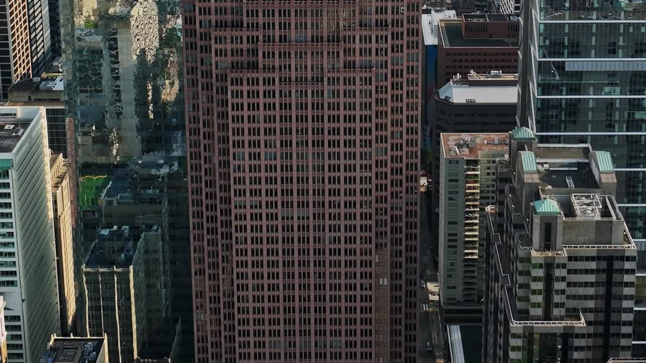 Exploring Philadelphia's skyline with an aerial view of city buildings