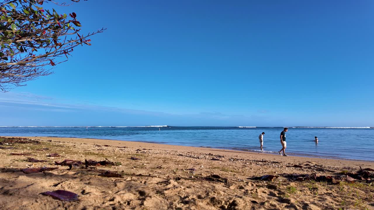 Anini Beach Panoramic Timelapse. Coastline of Anini Beach, Kauai. Anini Beach on the North Shore of Kauai island in Hawaii, United States