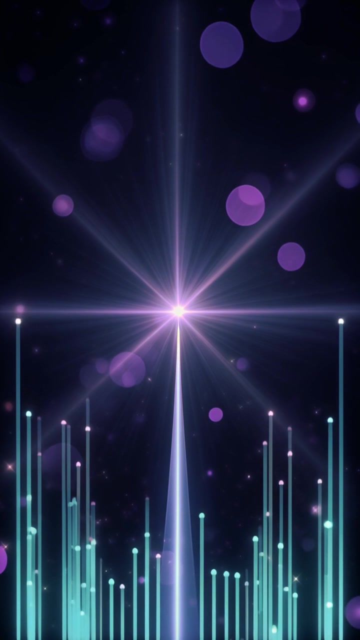 Futuristic Abstract Background with Glowing Starburst and Rising Lines