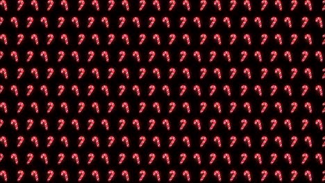 Neon-Christmas-Pattern-Background-of-Candy-Cane-in-Red-White-and-Black-Looping-animation