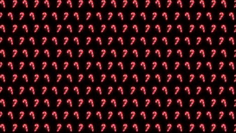 fondo de patrón navideño de neón de bastón de caramelo en animación de bucle rojo, blanco y negro