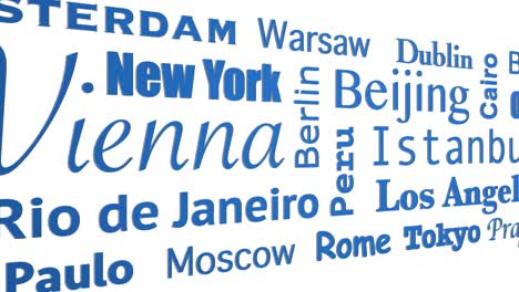 mosaico de nombres de ciudades - bucle