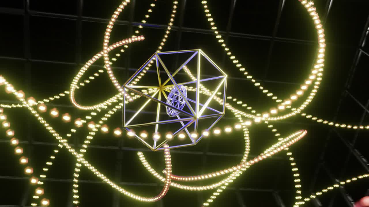 абстрактный неоновый желтый красный психоделический гипнотический фоновый цикл. 3d-графика для перехода на музыкальную сцену, шоу, ретро, hitech