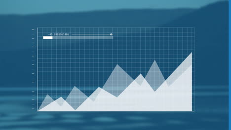 animation of financial data processing over landscape