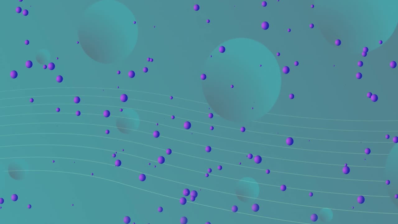 animación de bolas púrpuras que se mueven sobre un fondo verde