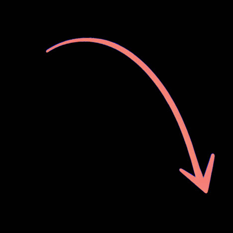 pink arrow illustration animation isolated asset, transparent 4k video, alpha channel, prores 4444