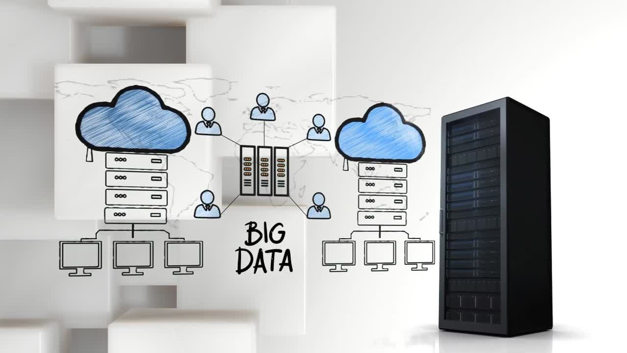 Digital illustration of cloud storage