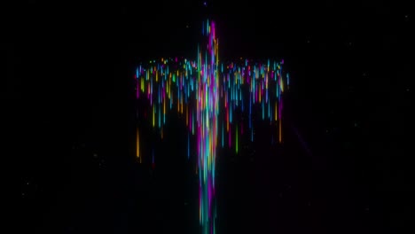caída aislada rayas de luz coloridas cruz santa con rayos de luz de fondo en bucle