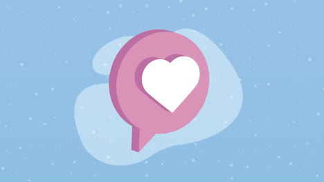 lilac speech bubble with heart