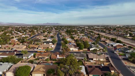 drone ascending over suburbs in mesa, arizona