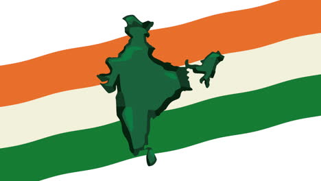 india celebration animation with flag and map