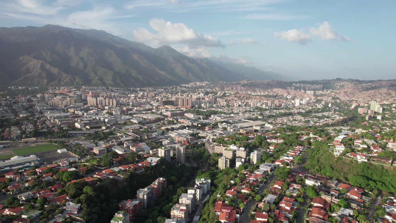 Aerial view of Caurimare, Baruta at sunset, scenic and peaceful