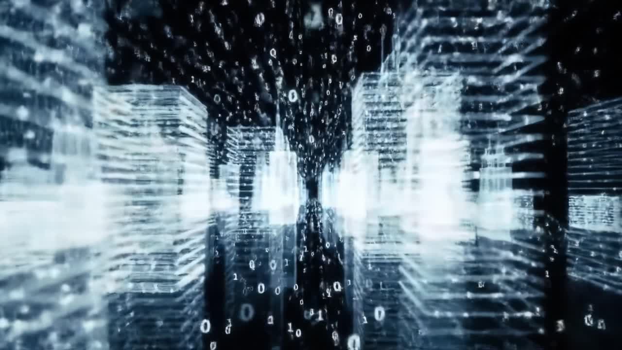 A Digital Cityscape: Exploring the Intersection of Technology and Urban Landscapes through Dynamic Visuals of Floating Data Representations