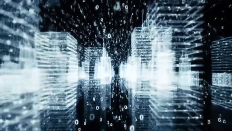 a digital cityscape: exploring the intersection of technology and urban landscapes through dynamic visuals of floating data representations