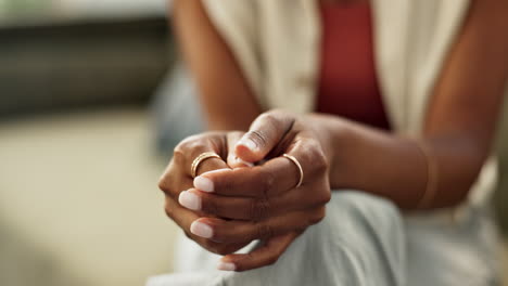 Closeup-of-hands,-anxiety-and-psychology