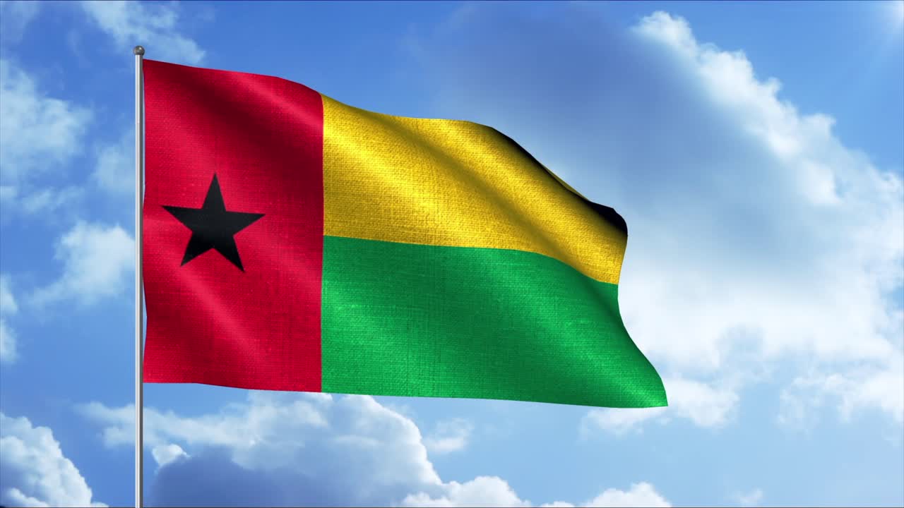 la bandera de guinea-bissau ondeando en el viento