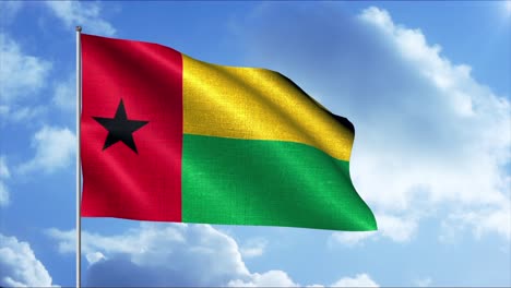 Guinea-Bissau Flag Waving in the Wind