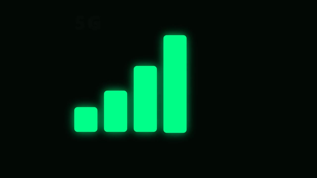 Animated 5G Signal Strength Indicator Icon