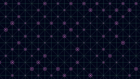 cuadrícula de patrón geométrico abstracto de círculos y cuadrados conectados