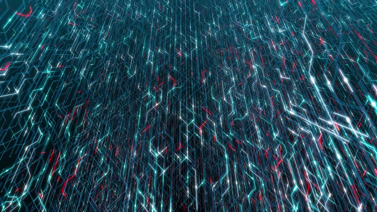 4K seamless loop abstract futuristic electronic circuit board.