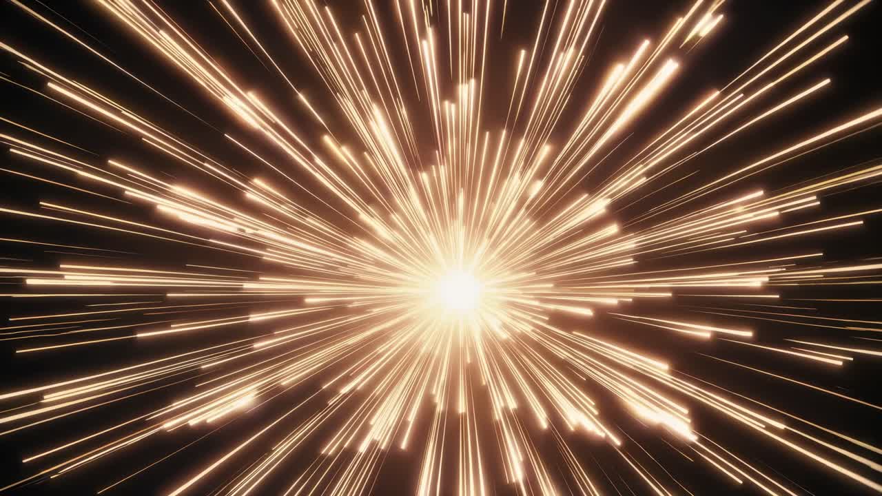 Dynamic video of a starburst effect, captured from a centered angle, creating a sense of motion
