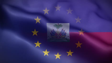 la bandera de la ue haitiana en el fondo 4k