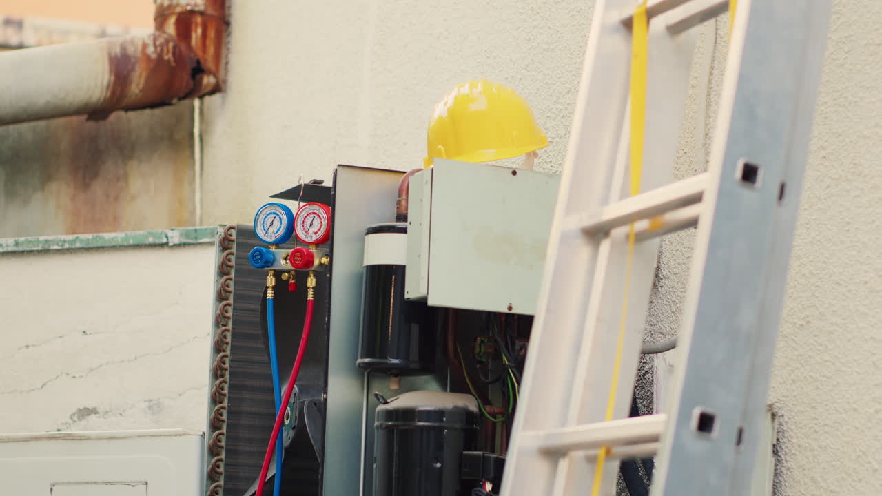 커버가 없는 고장난 콘덴서