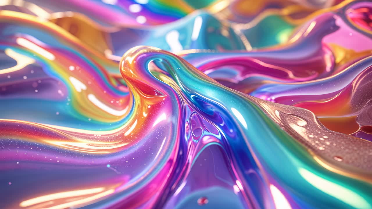 Abstract Iridescent Fluid Waves