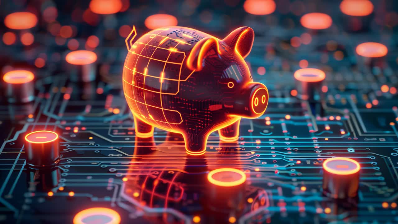 Digital Piggy Bank on Circuit Board