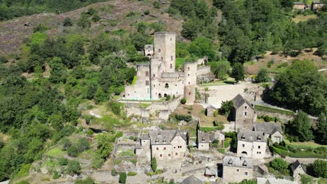 aerial view of a medieval castle and village in france