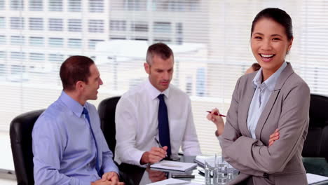 Smiling-businesswoman-posing