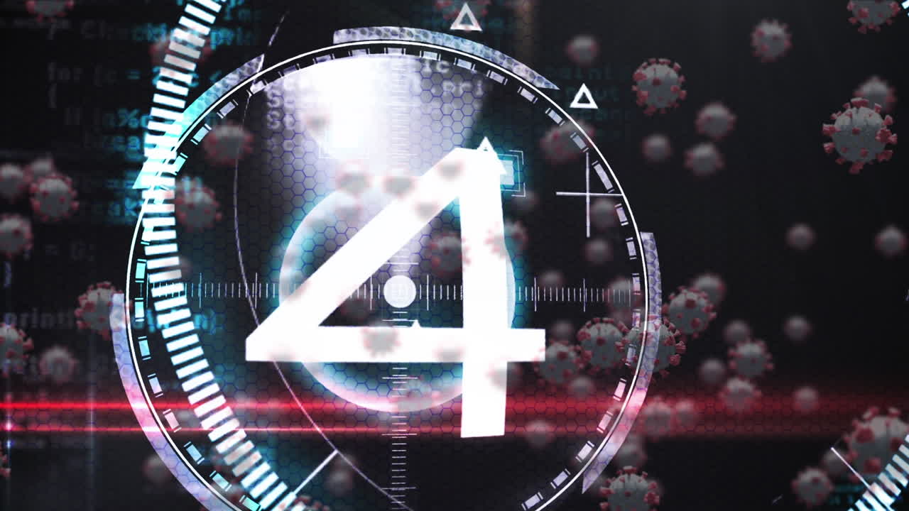 바이러스 세포에 대한 데이터 처리의 애니메이션