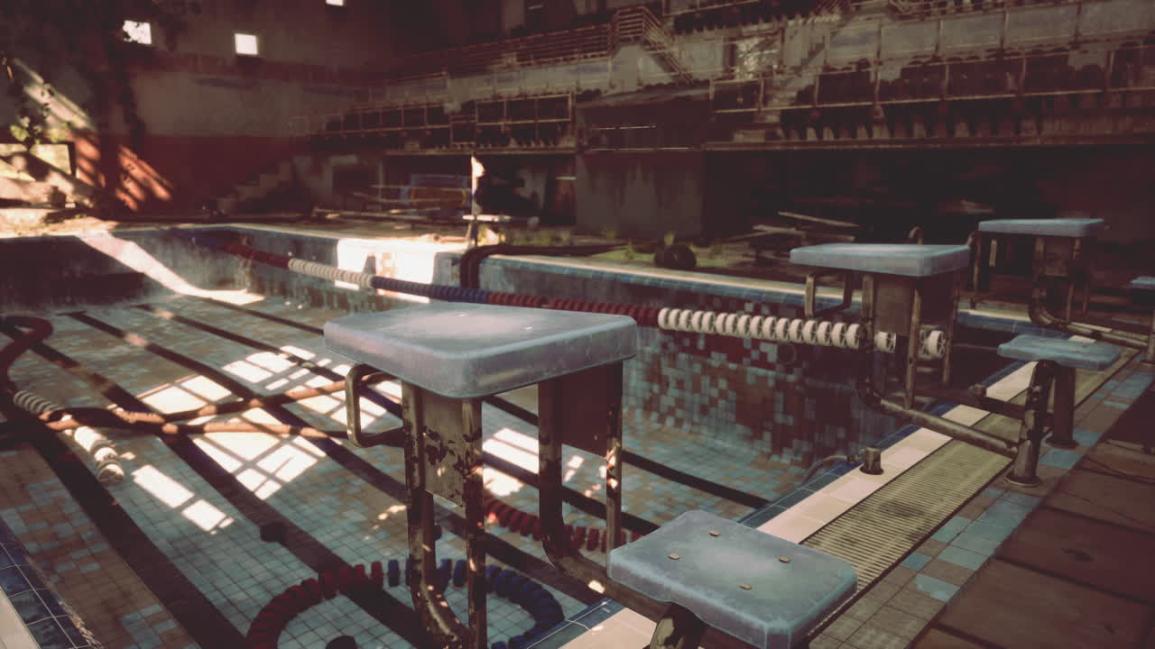 piscina cubierta abandonada