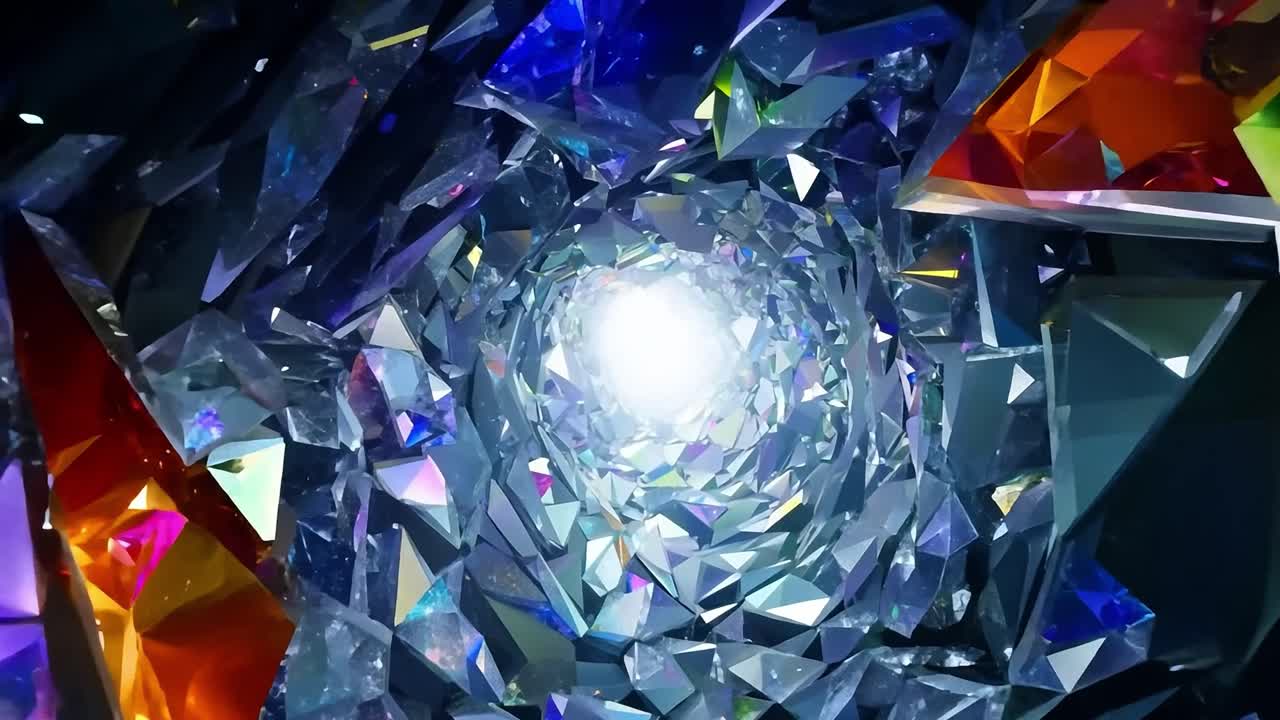 túnel geométrico abstracto con luz brillante