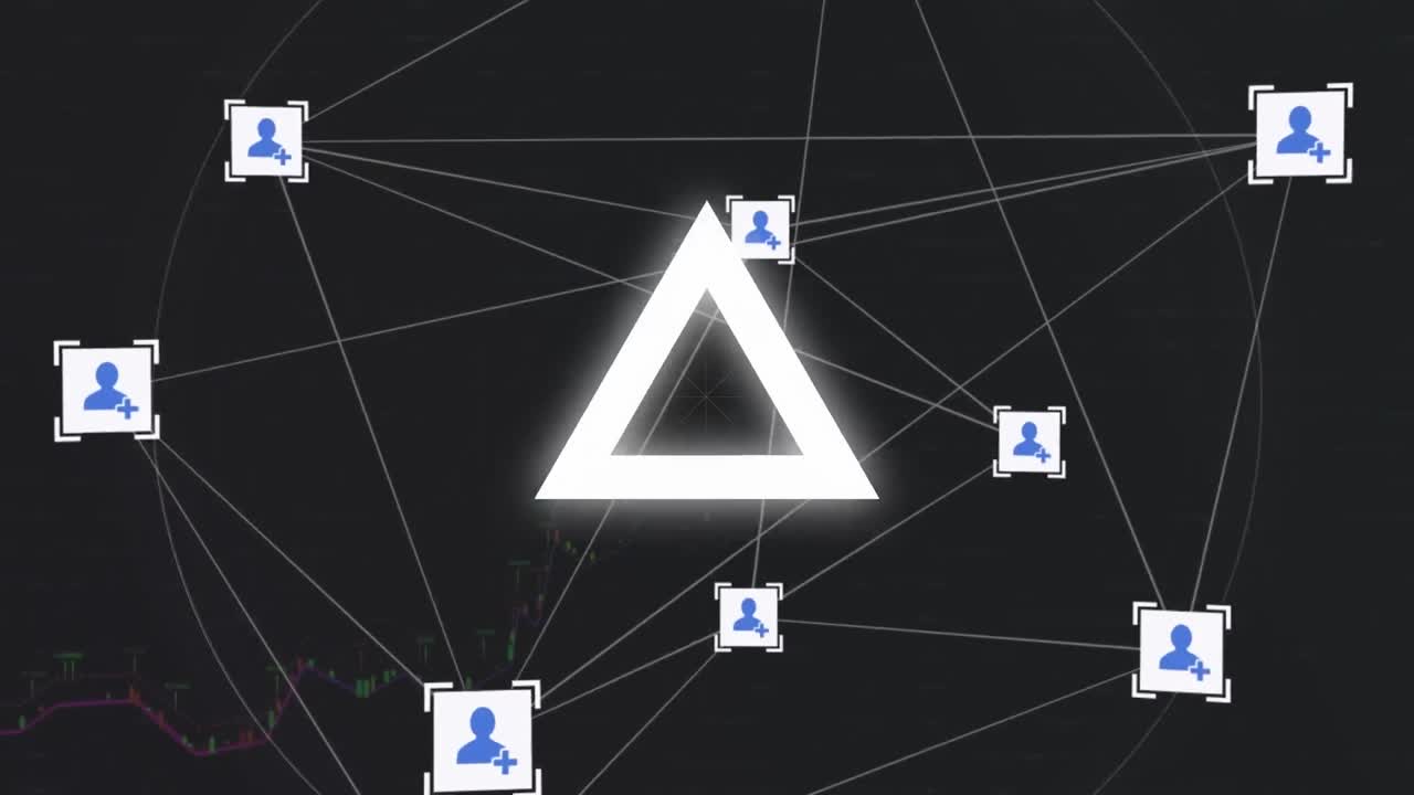 animación de la red de conexiones sobre fondo azul